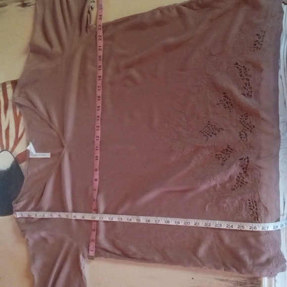 Forgotten Grace mocha brown cut out embroidered whimsical tunic - Picture 8 of 12